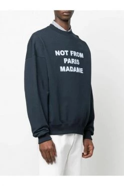Drole De Monsieur Hoodies & Sweatvesten Slogan-Print Sweatshirt Blue -Goedkope DAY Birger et Mikkelsen winkel 0bdbeb9f6ee1ce67c7a2055835763122