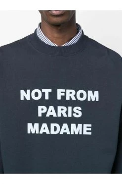 Drole De Monsieur Hoodies & Sweatvesten Slogan-Print Sweatshirt Blue -Goedkope DAY Birger et Mikkelsen winkel 8587ea6eb92f8378d20aa23e2c722933